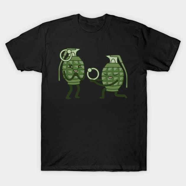 Love Grenade Bomb Marraige Wedding Proposal T-Shirt by OfCA Design